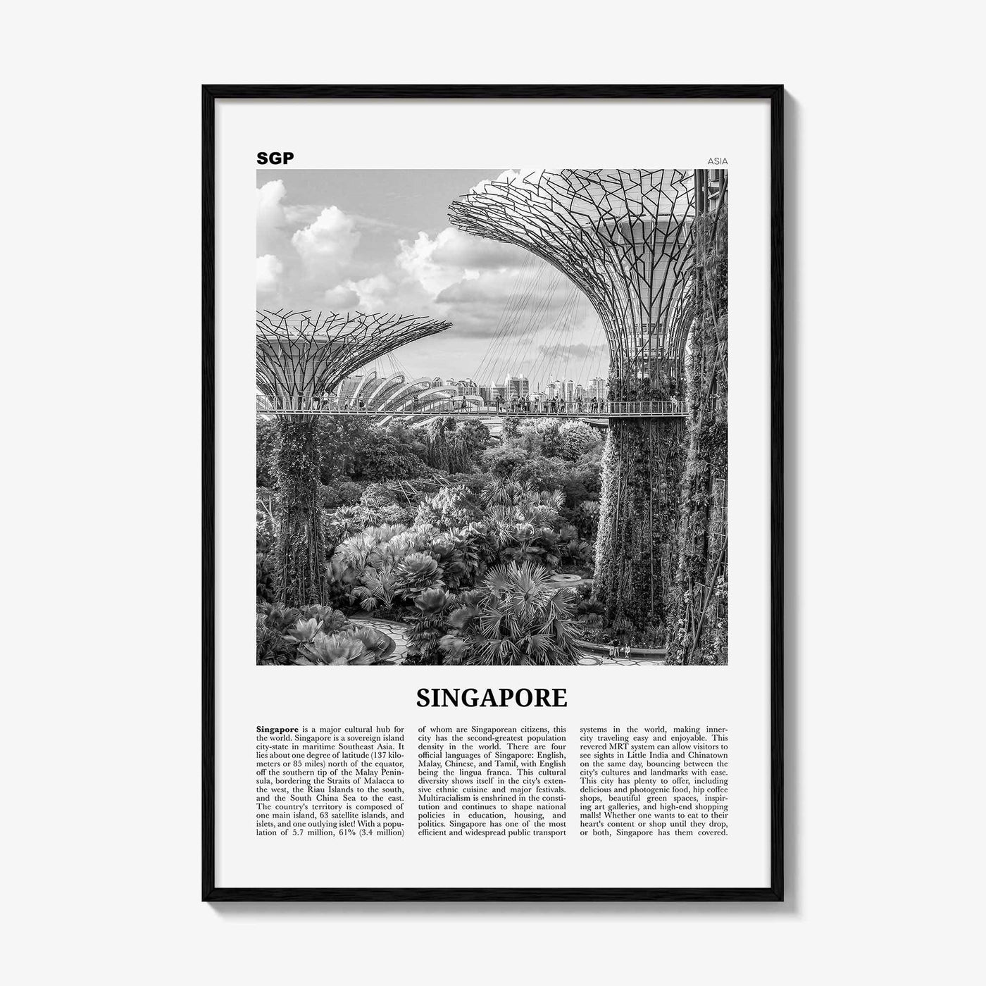 Singapore Print Black and White No 4, Singapore Wall Art, Singapore Poster, Singapore Photo, Singapore Wall Decor, Malay, Malaysia, Asia