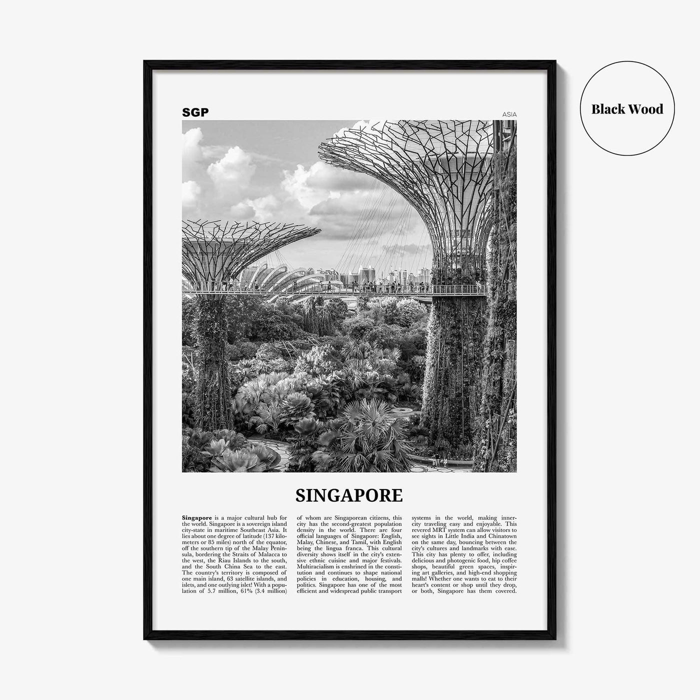 Singapore Print Black and White No 4, Singapore Wall Art, Singapore Poster, Singapore Photo, Singapore Wall Decor, Malay, Malaysia, Asia