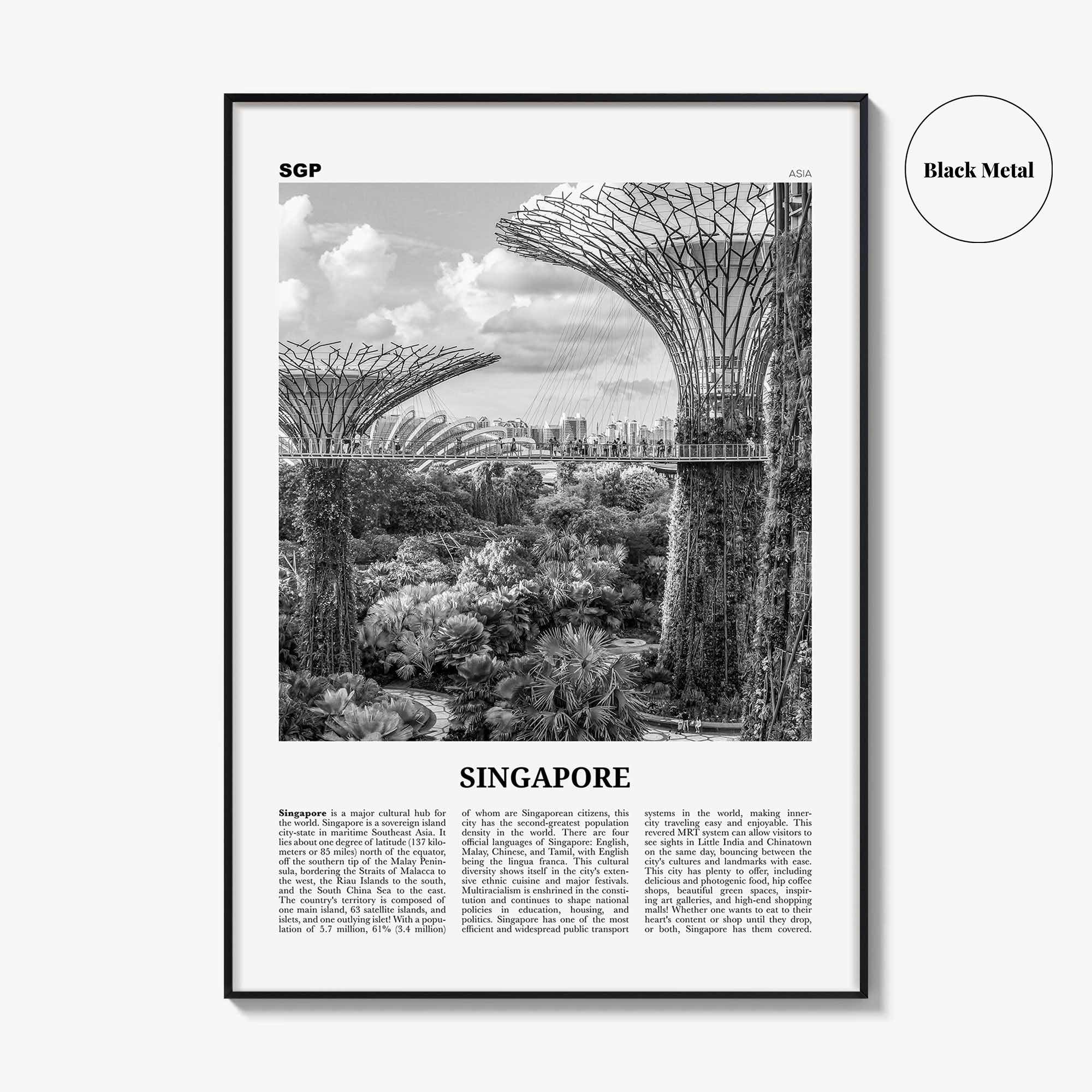 Singapore Print Black and White No 4, Singapore Wall Art, Singapore Poster, Singapore Photo, Singapore Wall Decor, Malay, Malaysia, Asia