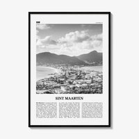 Sint Maarten Print Black and White No 1, Sint Maarten Wall Art, Sint Maarten Poster, Sint Maarten Photo, Sint Maarten Map, Caribbean