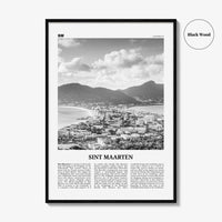 Sint Maarten Print Black and White No 1, Sint Maarten Wall Art, Sint Maarten Poster, Sint Maarten Photo, Sint Maarten Map, Caribbean
