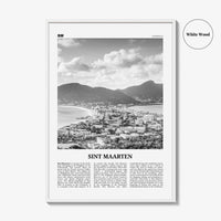 Sint Maarten Print Black and White No 1, Sint Maarten Wall Art, Sint Maarten Poster, Sint Maarten Photo, Sint Maarten Map, Caribbean