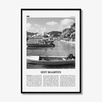 Sint Maarten Print Black and White No 2, Sint Maarten Wall Art, Sint Maarten Poster, Sint Maarten Photo, Sint Maarten Map, Caribbean