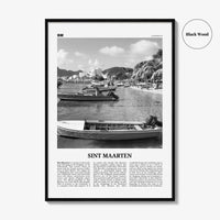 Sint Maarten Print Black and White No 2, Sint Maarten Wall Art, Sint Maarten Poster, Sint Maarten Photo, Sint Maarten Map, Caribbean