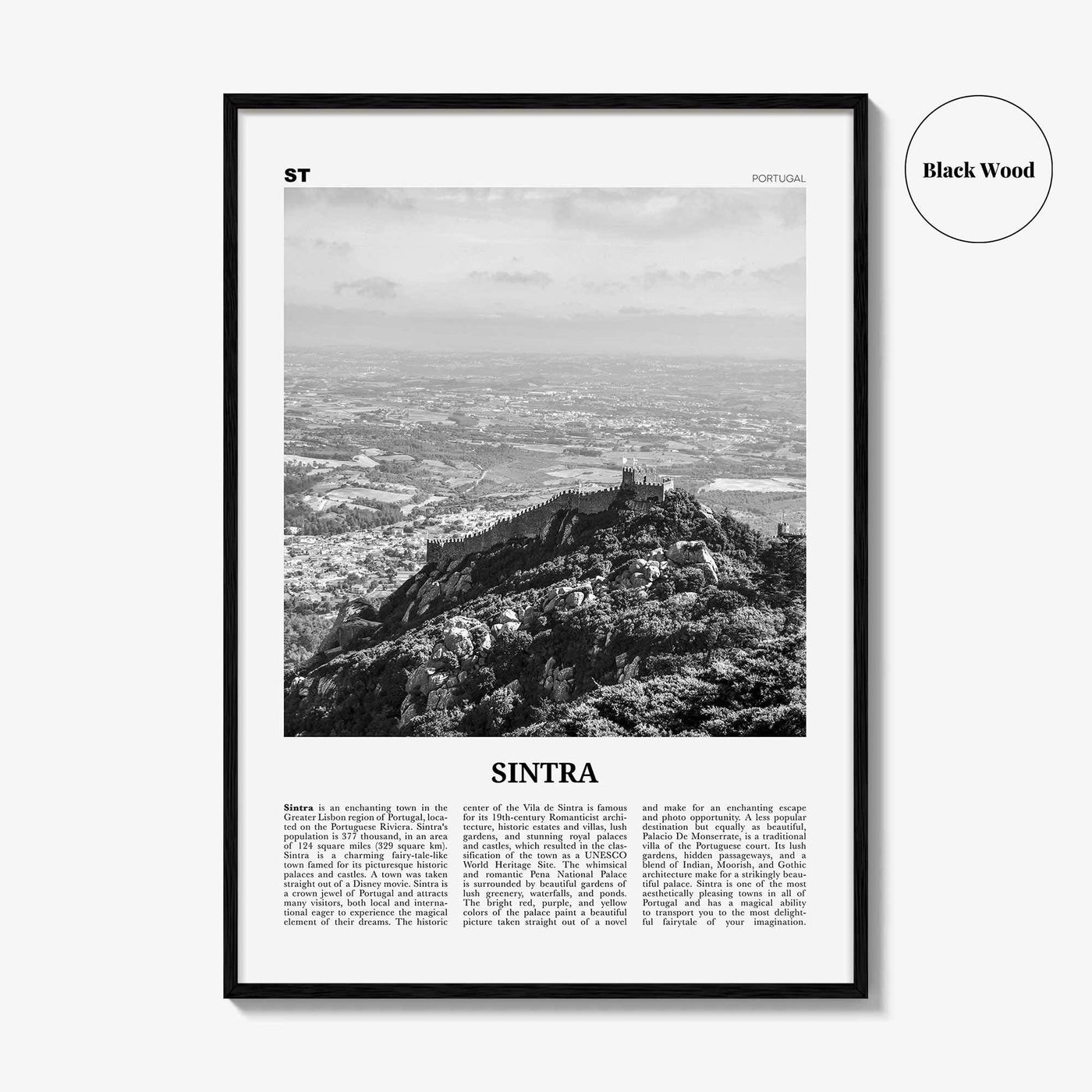 Sintra Print Black and White, Sintra Wall Art, Sintra Poster, Sintra Photo, Sintra Wall Décor, Lisbon, Portugal, Portuguese Riviera