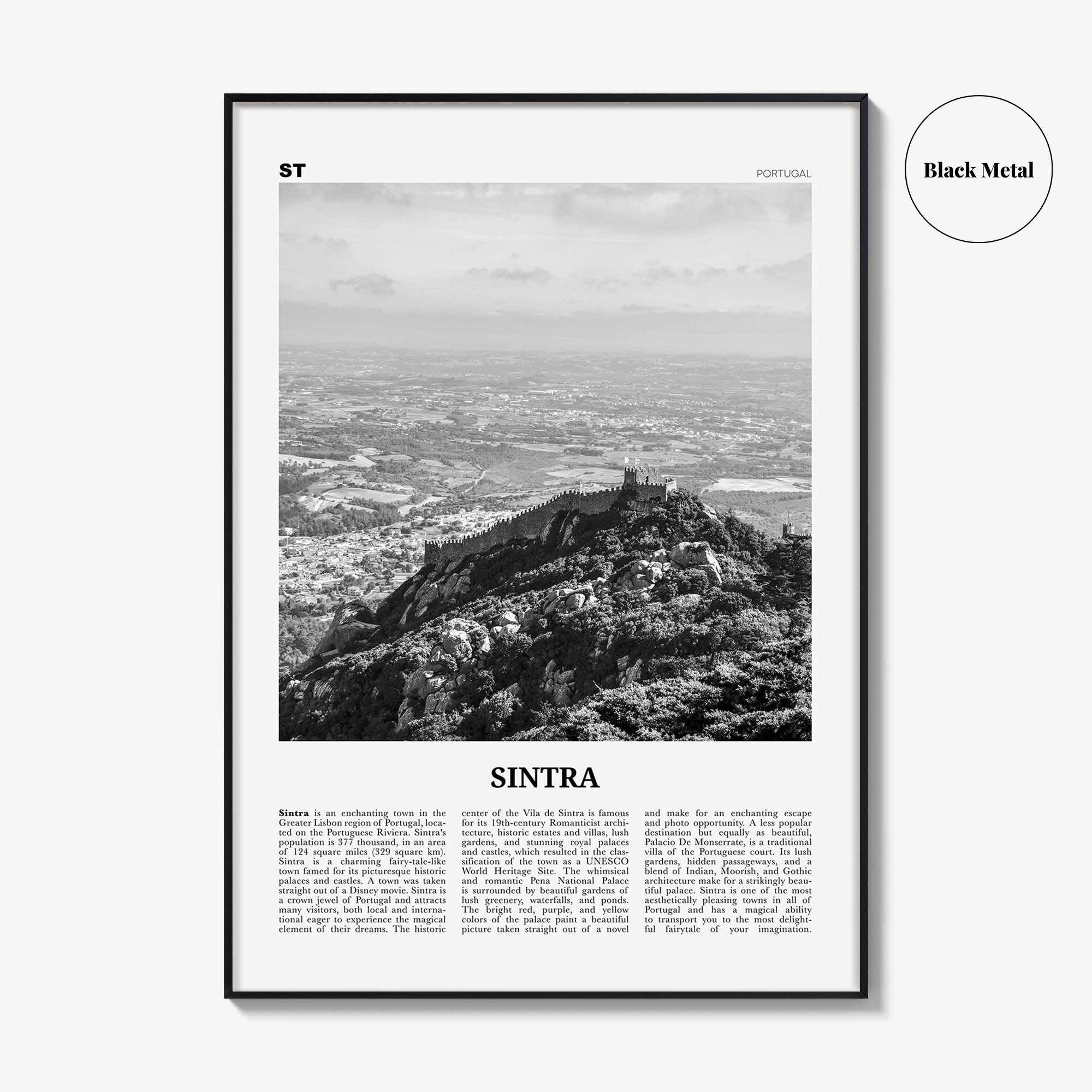 Sintra Print Black and White, Sintra Wall Art, Sintra Poster, Sintra Photo, Sintra Wall Décor, Lisbon, Portugal, Portuguese Riviera