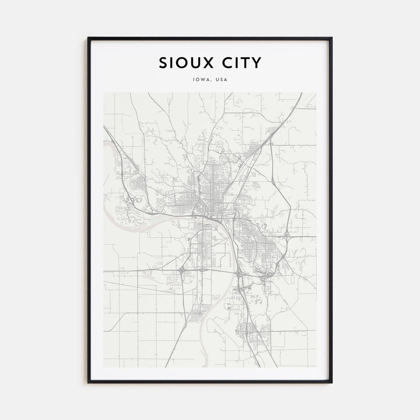 Sioux City Map Portrait Poster