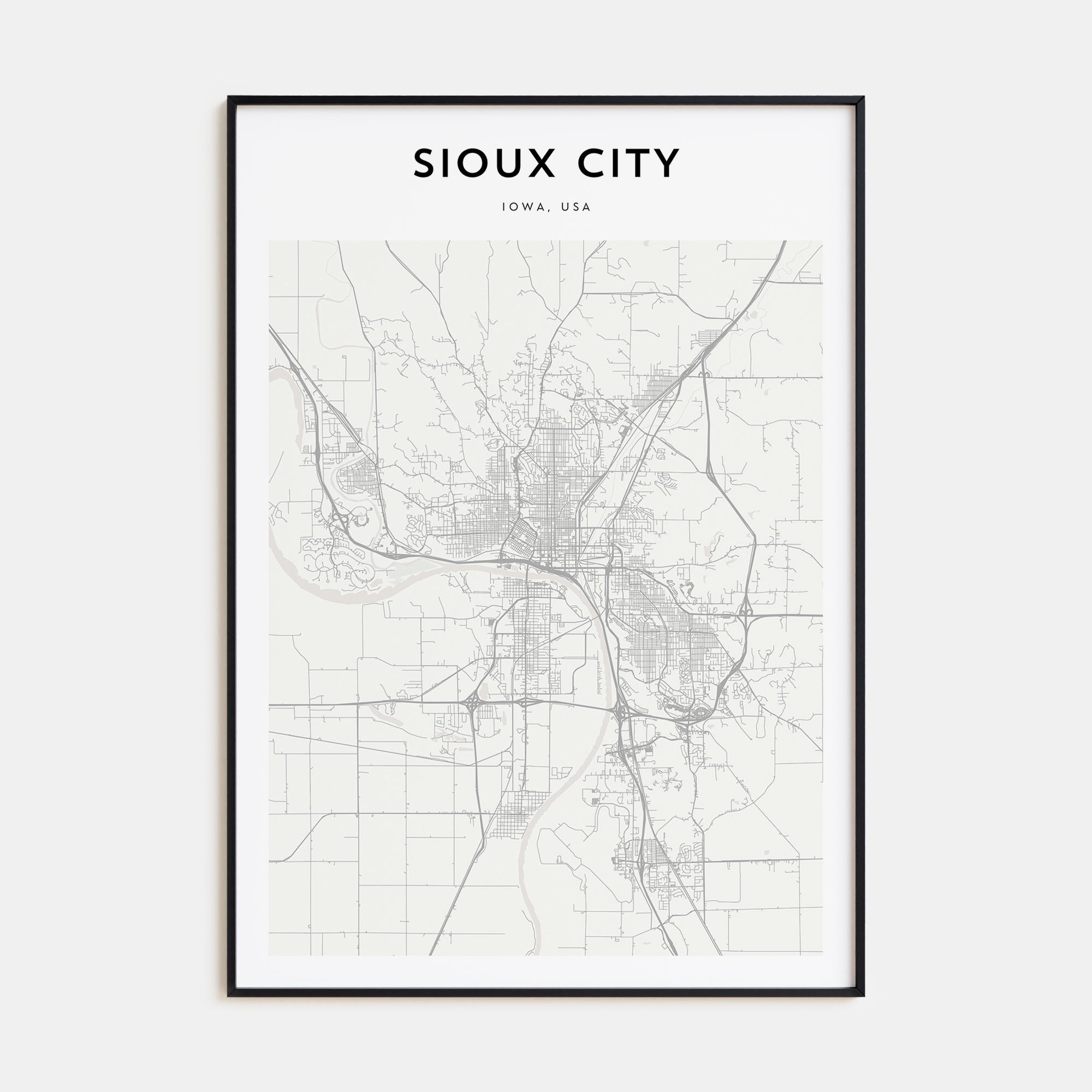 Sioux City Map Portrait Poster