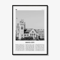 Sioux City Print Black and White, Sioux City Wall Art, Sioux City Poster, Sioux City Photo, Sioux City Wall Décor, Sioux City Map, Iowa, USA