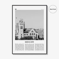Sioux City Print Black and White, Sioux City Wall Art, Sioux City Poster, Sioux City Photo, Sioux City Wall Décor, Sioux City Map, Iowa, USA