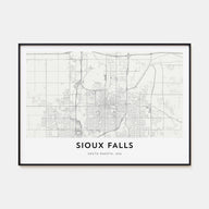 Sioux Falls Map Landscape Poster