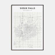 Sioux Falls Map Portrait Poster