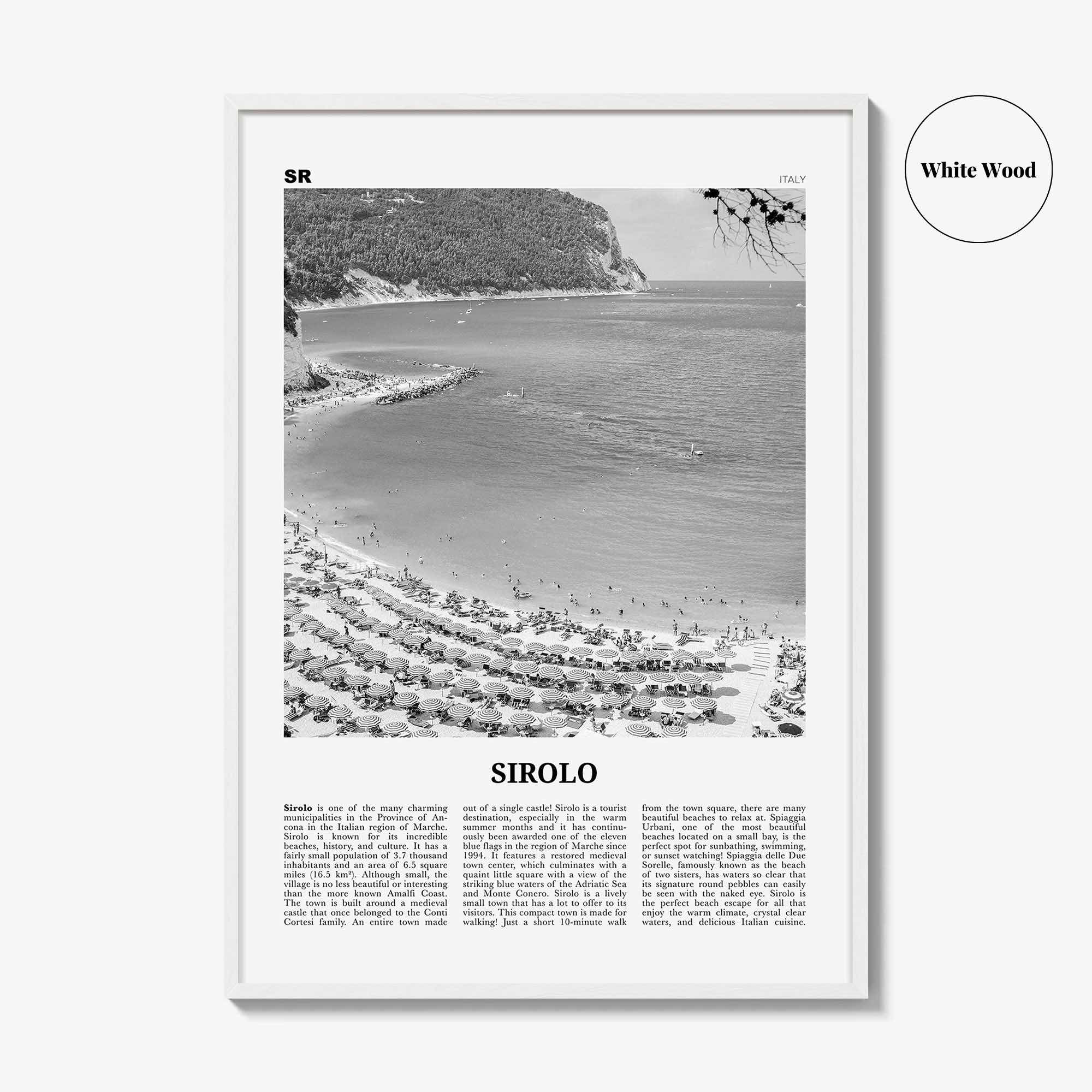 Sirolo Print Black and White, Sirolo Wall Art, Sirolo Poster, Sirolo Photo, Sirolo Wall Décor, Ancona, Italy, Italia, Marche