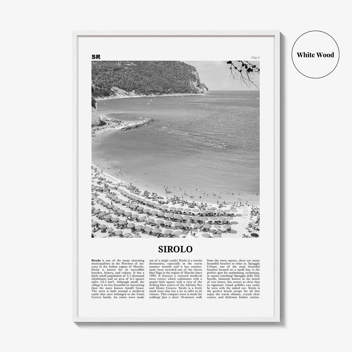 Sirolo Print Black and White, Sirolo Wall Art, Sirolo Poster, Sirolo Photo, Sirolo Wall Décor, Ancona, Italy, Italia, Marche