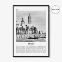 Sitges Print Black and White, Sitges Wall Art, Sitges Poster, Sitges Photo, Sitges Wall Décor, Sitges Map, Spain