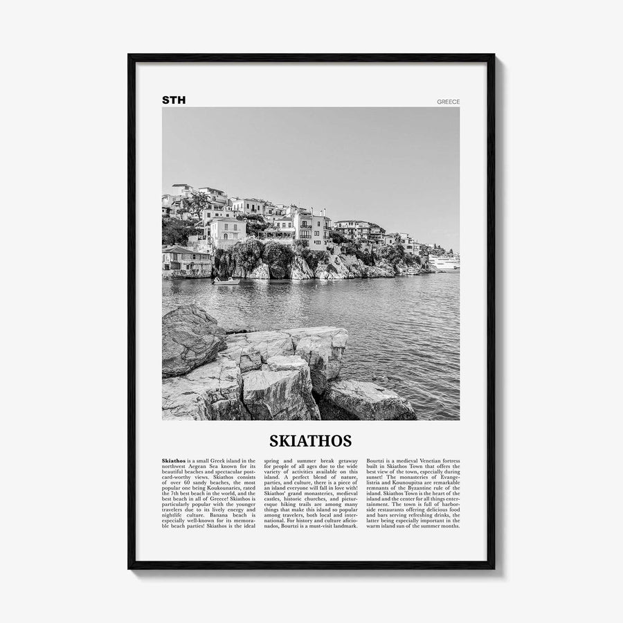 Skiathos Print Black and White, Skiathos Wall Art, Skiathos Poster, Skiathos Photo, Skiathos Wall Décor, Σκιάθος, Skíathos, Greece, Thessaly
