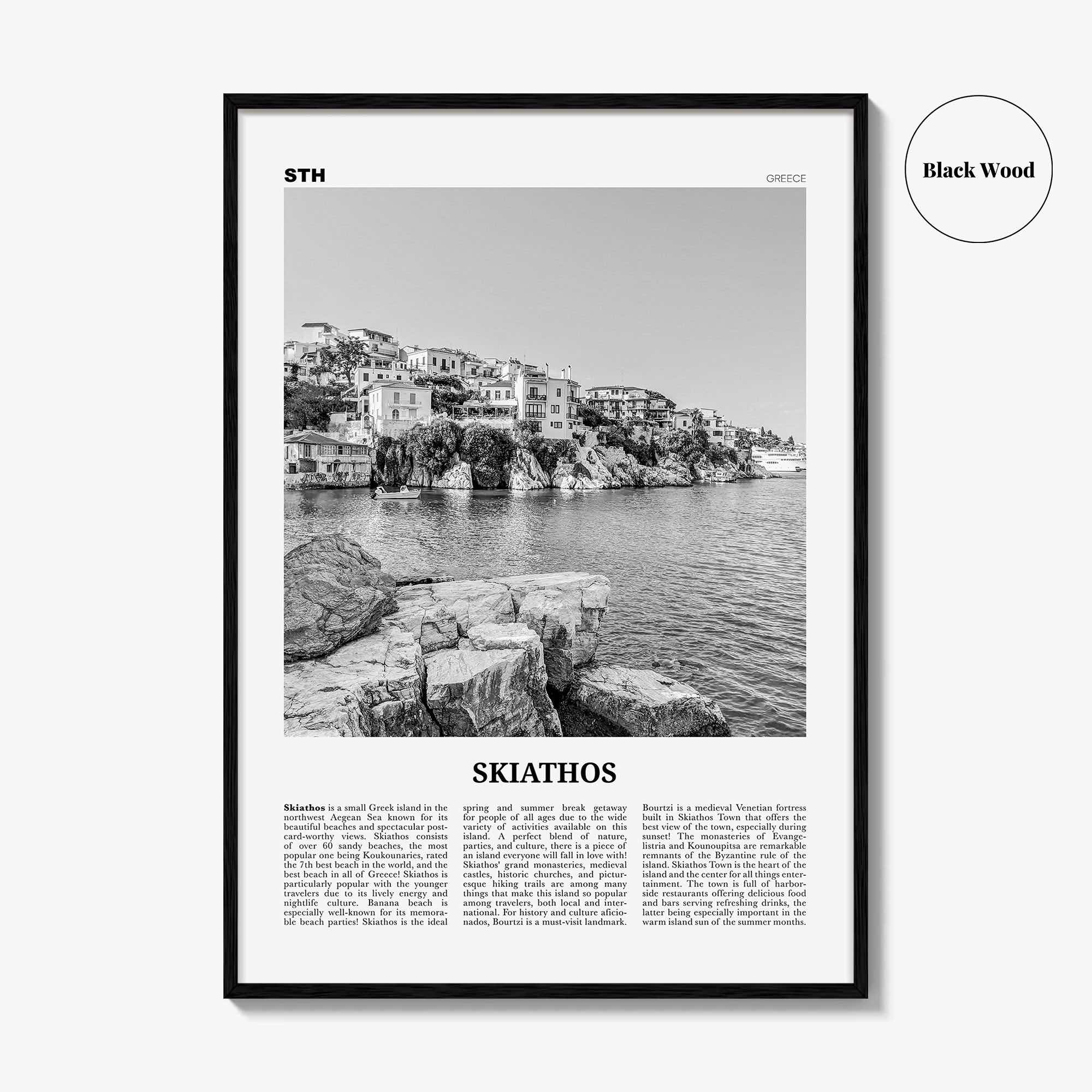Skiathos Print Black and White, Skiathos Wall Art, Skiathos Poster, Skiathos Photo, Skiathos Wall Décor, Σκιάθος, Skíathos, Greece, Thessaly