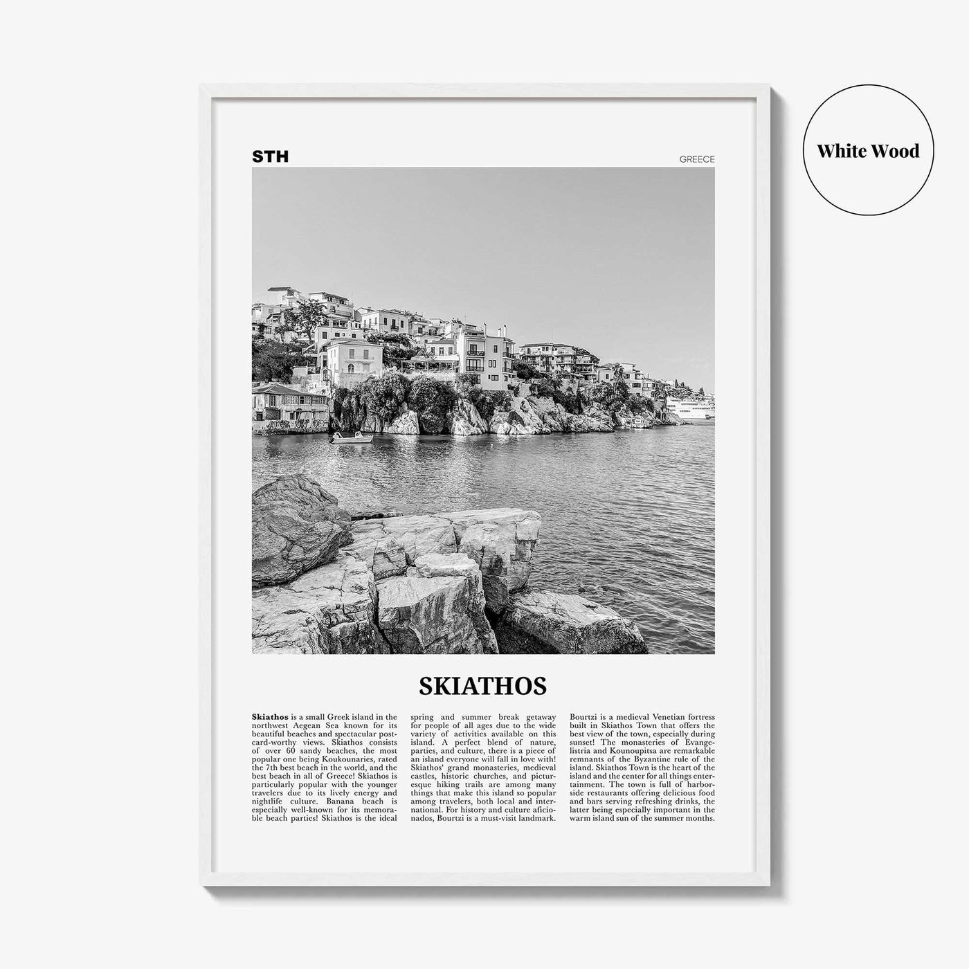 Skiathos Print Black and White, Skiathos Wall Art, Skiathos Poster, Skiathos Photo, Skiathos Wall Décor, Σκιάθος, Skíathos, Greece, Thessaly