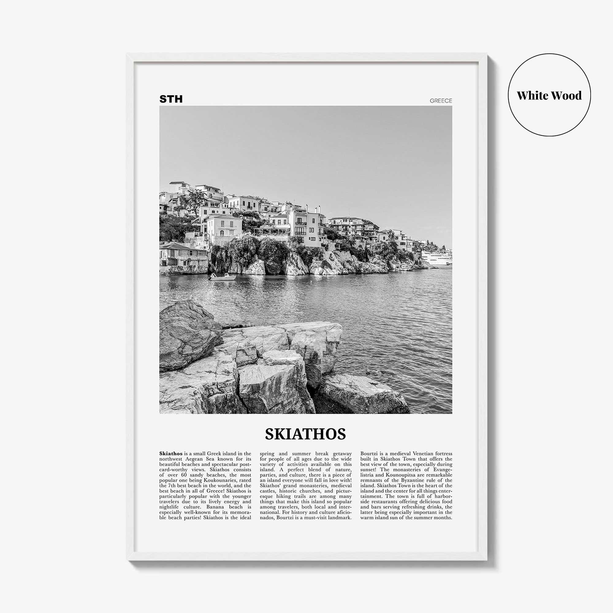 Skiathos Print Black and White, Skiathos Wall Art, Skiathos Poster, Skiathos Photo, Skiathos Wall Décor, Σκιάθος, Skíathos, Greece, Thessaly