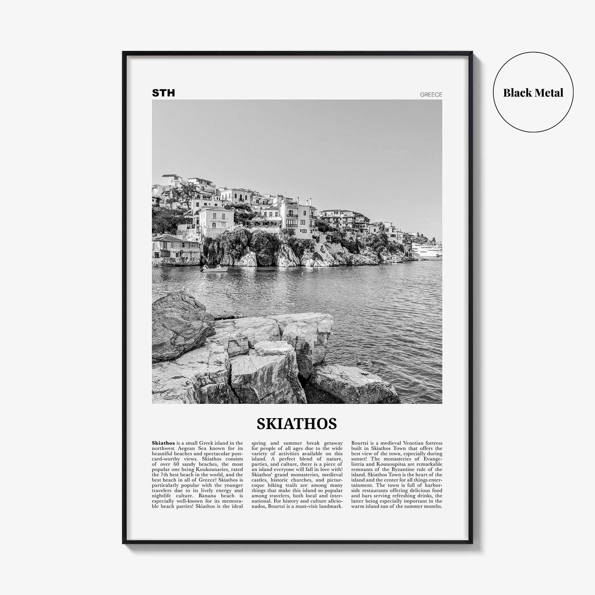 Skiathos Print Black and White, Skiathos Wall Art, Skiathos Poster, Skiathos Photo, Skiathos Wall Décor, Σκιάθος, Skíathos, Greece, Thessaly