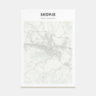 Skopje Map Portrait Poster