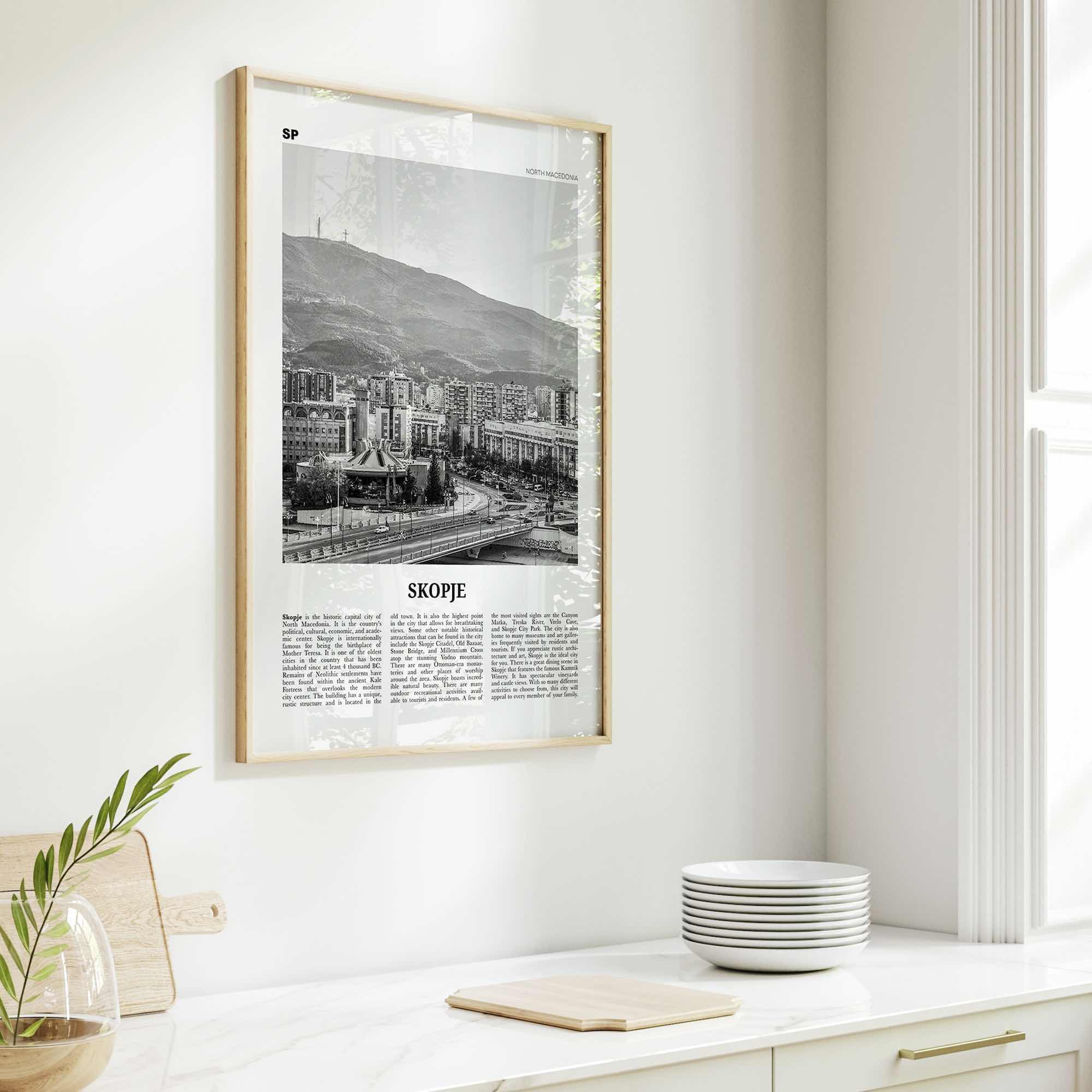 Skopje Print Black and White, Skopje Wall Art, Skopje Poster, Skopje Photo, Skopje Wall Décor, North Macedonia, Скопје, Shkup