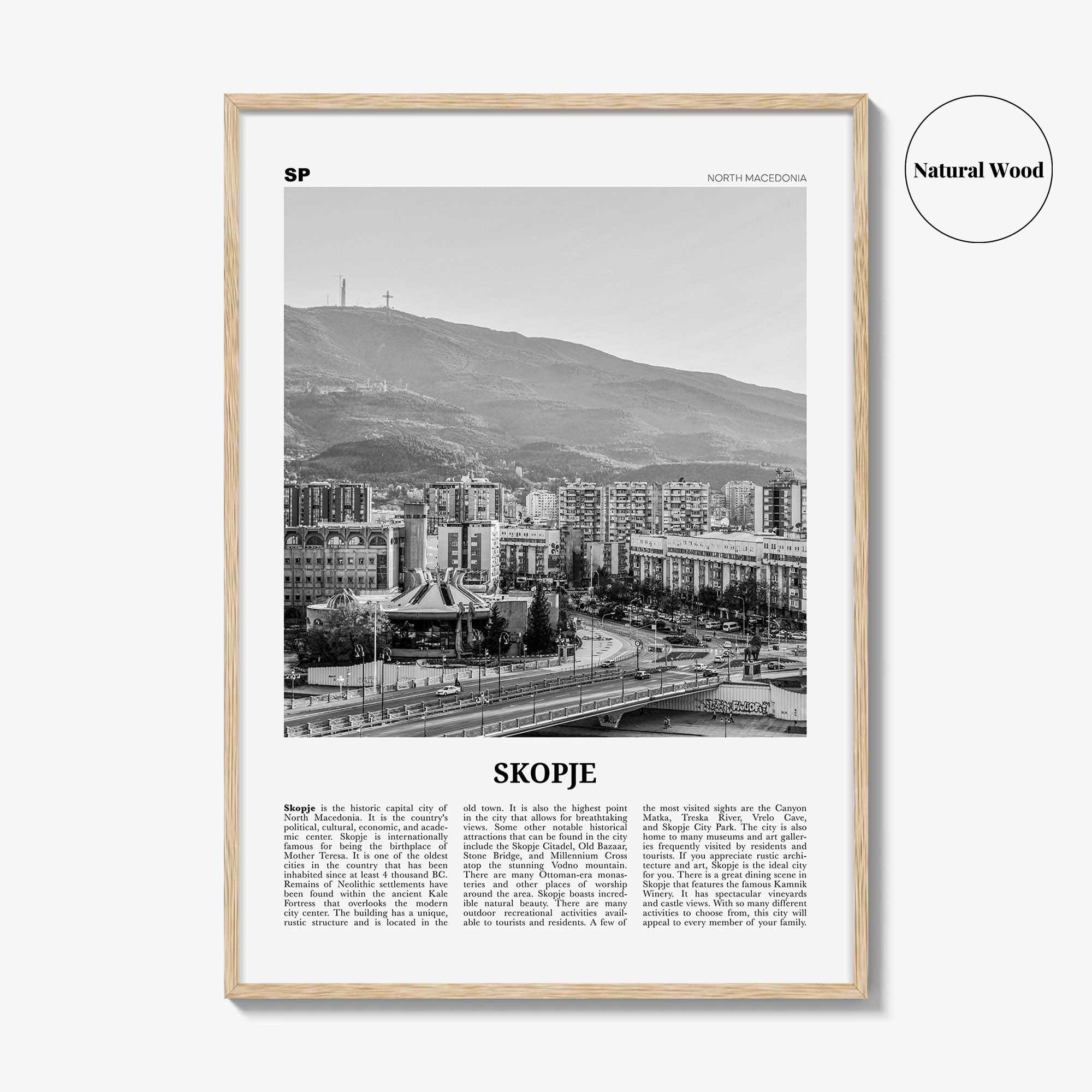 Skopje Print Black and White, Skopje Wall Art, Skopje Poster, Skopje Photo, Skopje Wall Décor, North Macedonia, Скопје, Shkup
