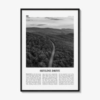 Skyline Drive Print Black and White, Skyline Drive Art, Skyline Drive Poster, Skyline Drive Photo, Skyline Drive Décor, Skyline Drive Map