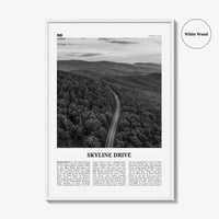Skyline Drive Print Black and White, Skyline Drive Art, Skyline Drive Poster, Skyline Drive Photo, Skyline Drive Décor, Skyline Drive Map