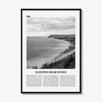 Sleeping Bear Dunes Print Black and White, Wall Art, Sleeping Poster, Sleeping Bear Photo, Wall Décor, Sleeping Bear Map