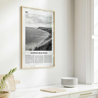 Sleeping Bear Dunes Print Black and White, Wall Art, Sleeping Poster, Sleeping Bear Photo, Wall Décor, Sleeping Bear Map