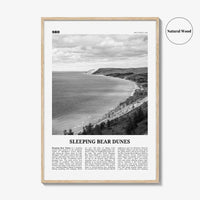 Sleeping Bear Dunes Print Black and White, Wall Art, Sleeping Poster, Sleeping Bear Photo, Wall Décor, Sleeping Bear Map