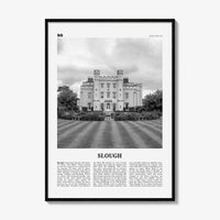 Slough Print Black and White, Slough Wall Art, Slough Poster, Slough Photo, Slough Wall Décor, Slough Map, England, UK