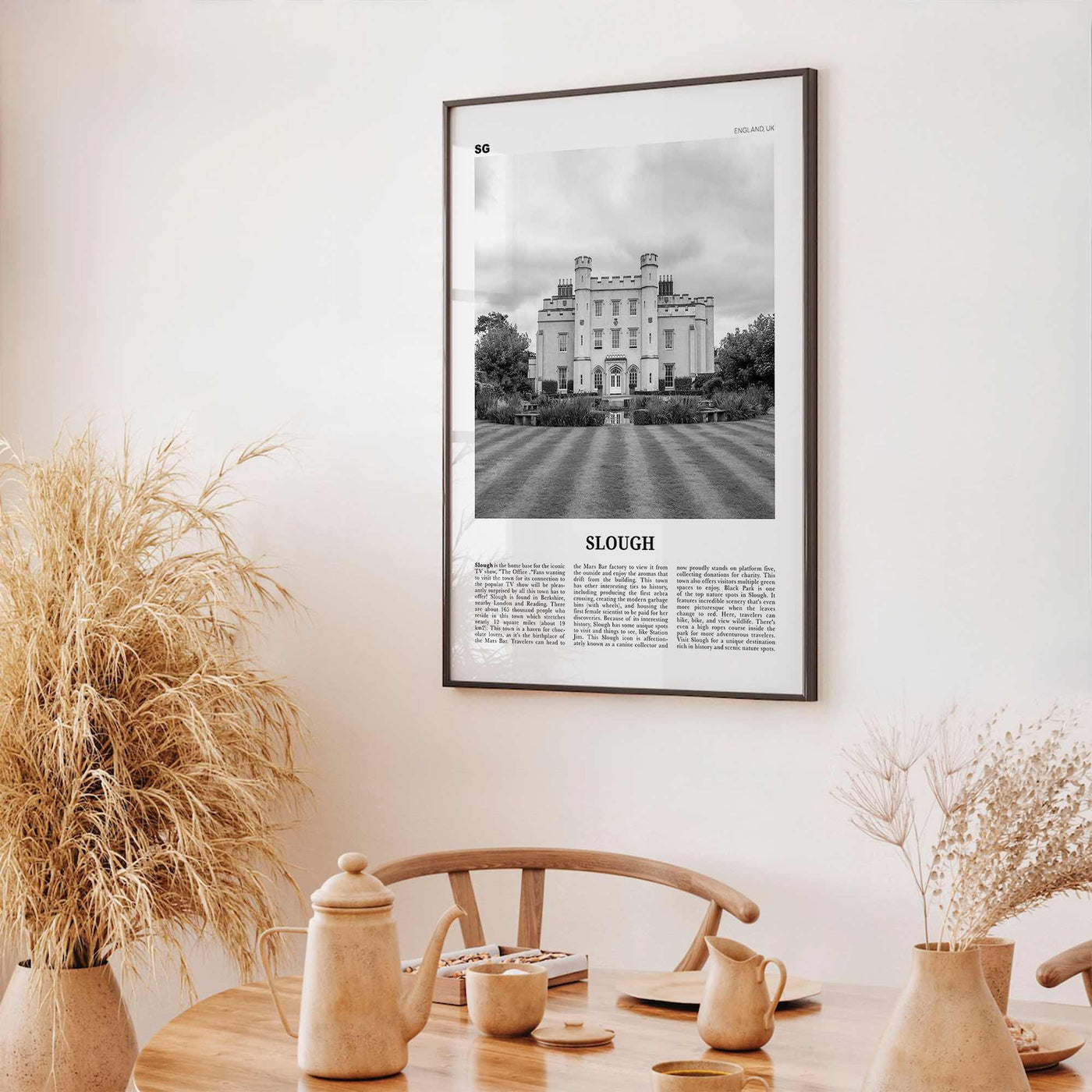 Slough Print Black and White, Slough Wall Art, Slough Poster, Slough Photo, Slough Wall Décor, Slough Map, England, UK