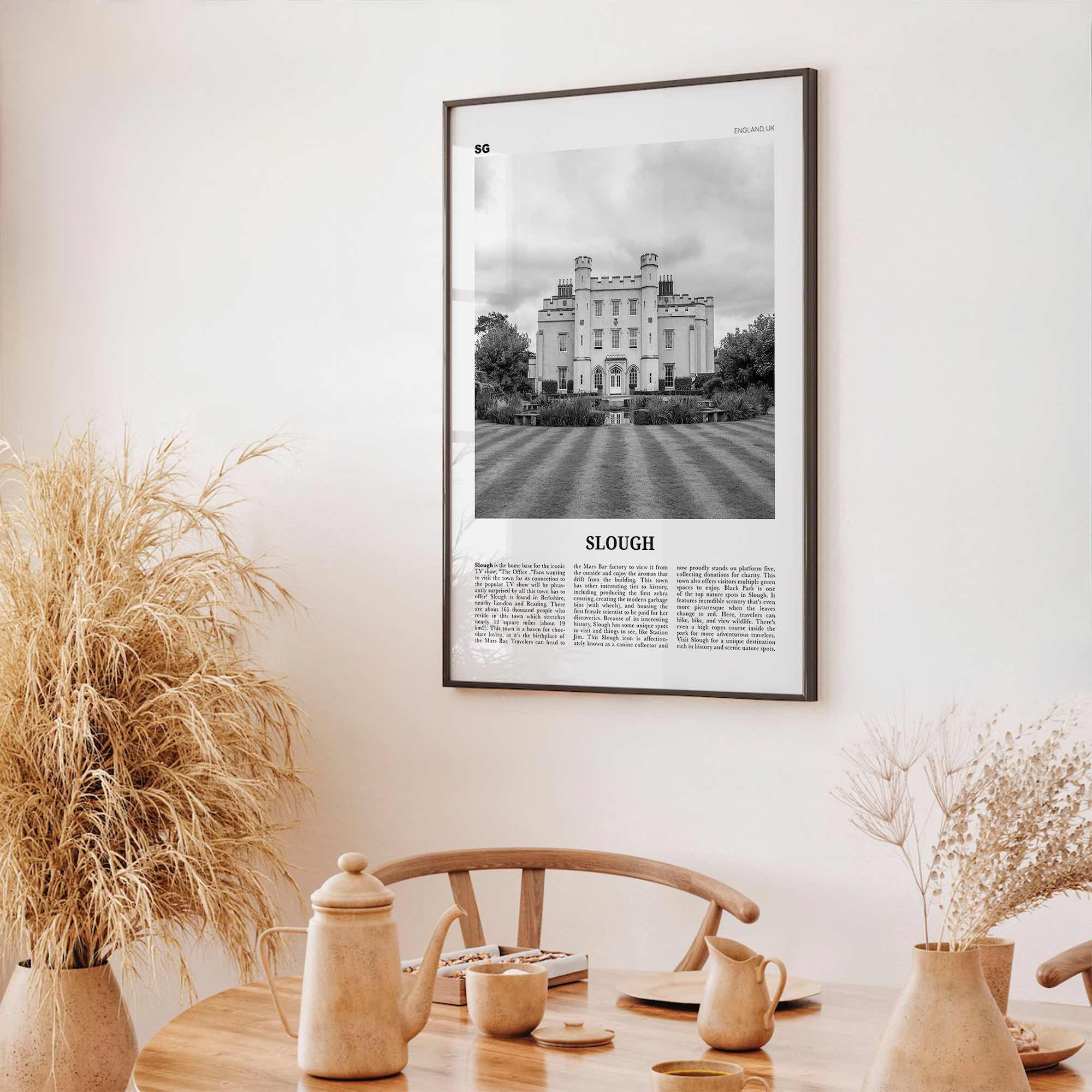 Slough Print Black and White, Slough Wall Art, Slough Poster, Slough Photo, Slough Wall Décor, Slough Map, England, UK