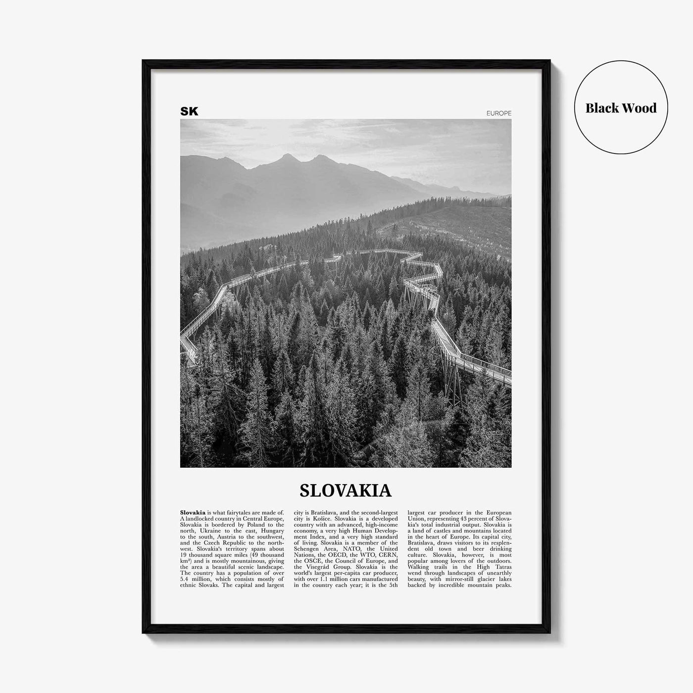 Slovakia Print Black and White, Slovakia Wall Art, Slovakia Poster, Slovakia Photo, Slovak, Slovenská, Slovensko, Bratislava, Košice, Europe