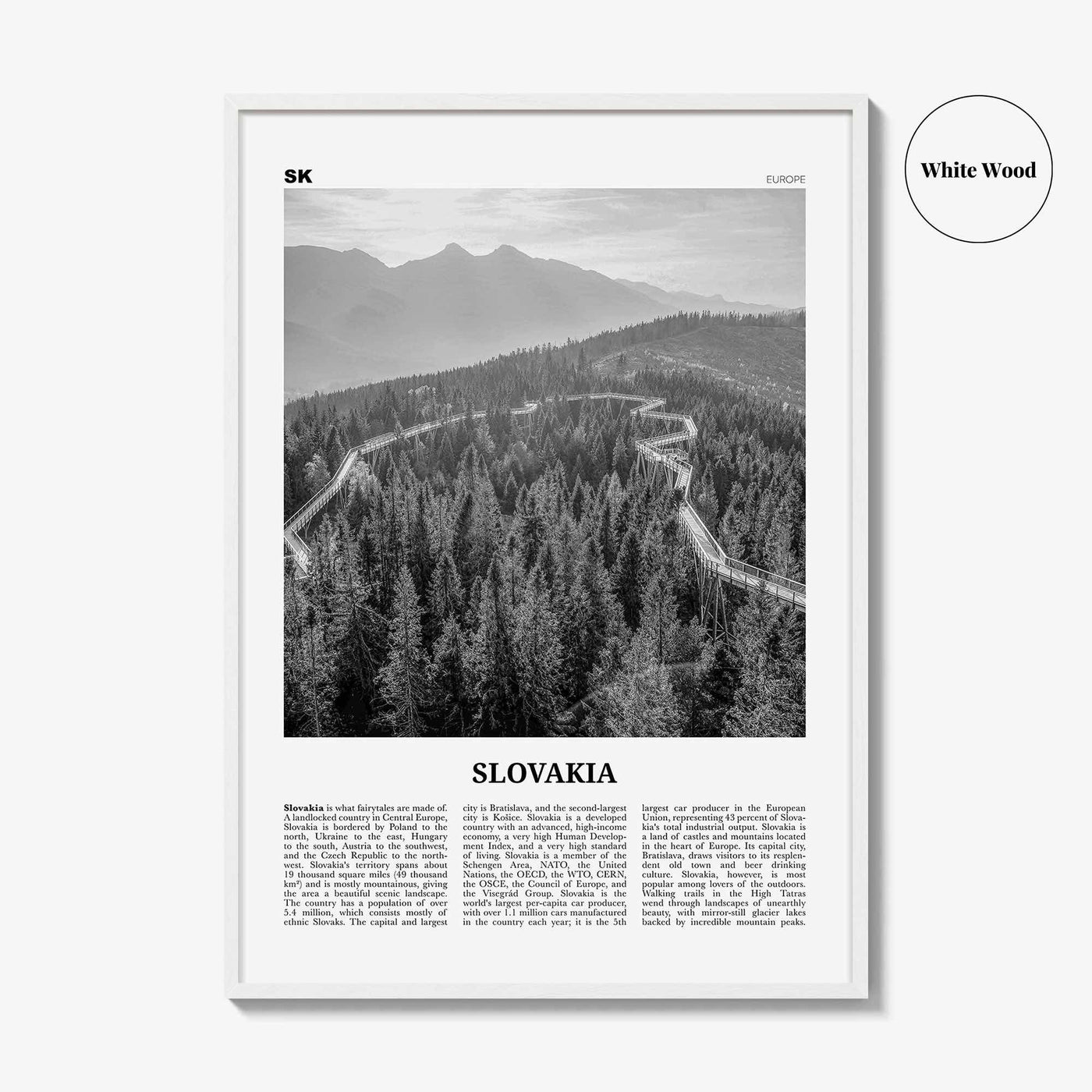 Slovakia Print Black and White, Slovakia Wall Art, Slovakia Poster, Slovakia Photo, Slovak, Slovenská, Slovensko, Bratislava, Košice, Europe