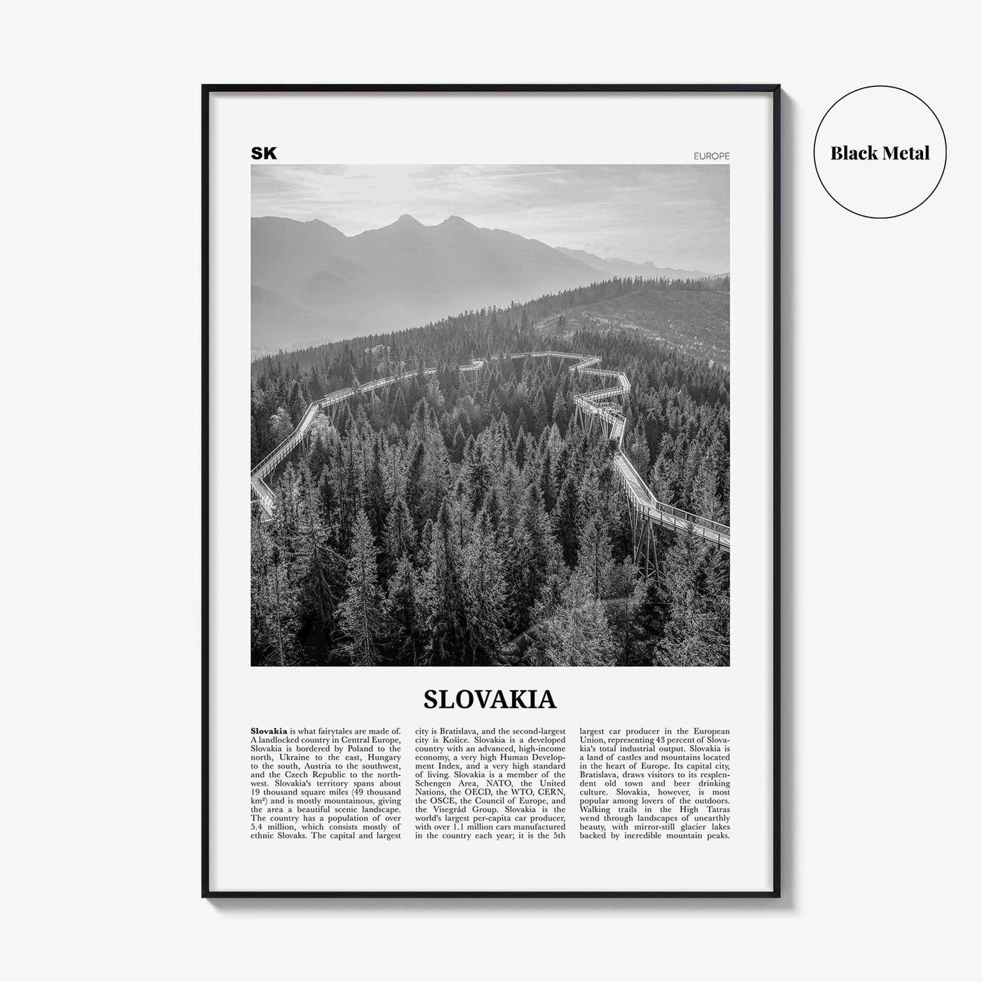 Slovakia Print Black and White, Slovakia Wall Art, Slovakia Poster, Slovakia Photo, Slovak, Slovenská, Slovensko, Bratislava, Košice, Europe