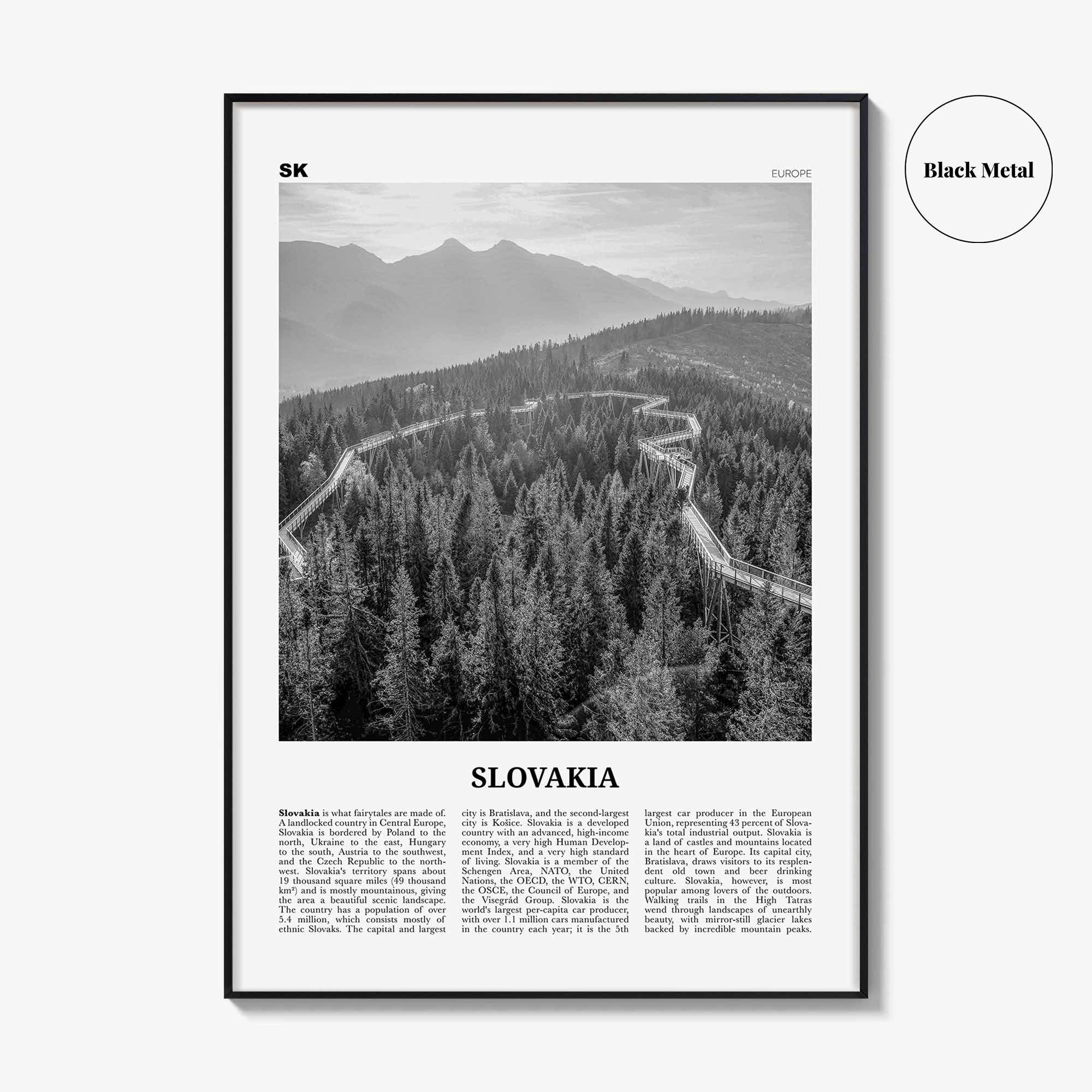 Slovakia Print Black and White, Slovakia Wall Art, Slovakia Poster, Slovakia Photo, Slovak, Slovenská, Slovensko, Bratislava, Košice, Europe