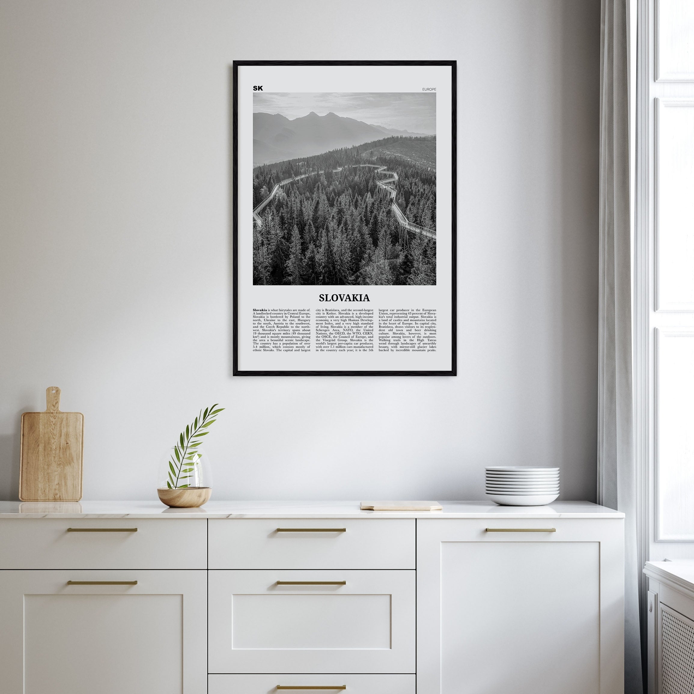 Slovakia Travel B&W Poster