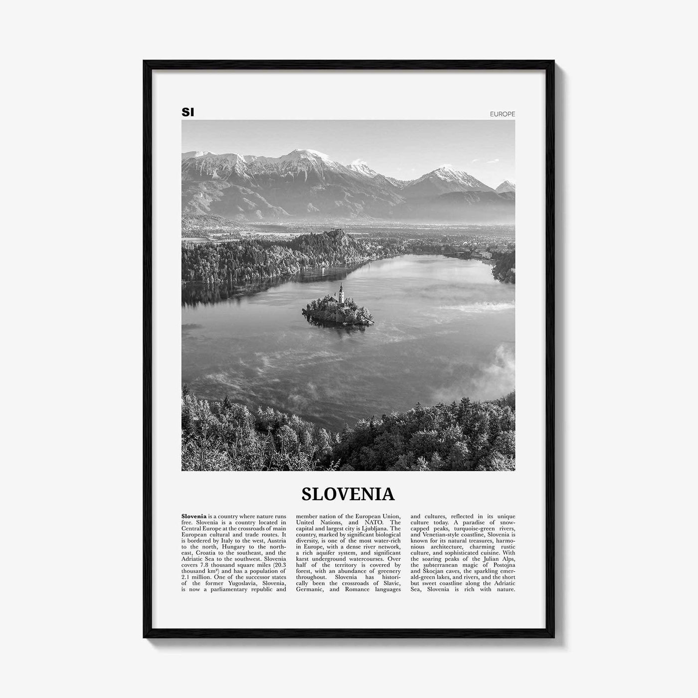 Slovenia Print Black and White, Slovenia Wall Art, Slovenia Poster, Slovenia Photo, Slovenia Wall Decor, Slovenija, Ljubljana, Europe