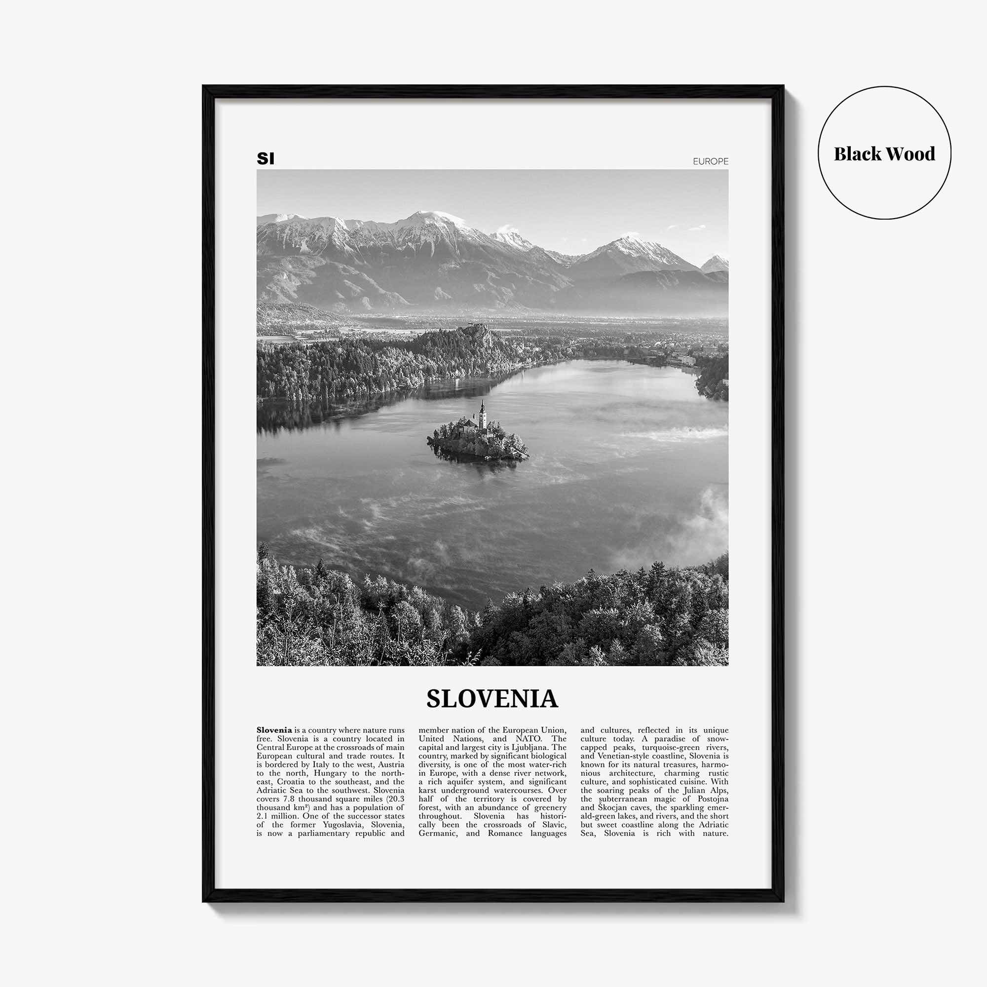 Slovenia Print Black and White, Slovenia Wall Art, Slovenia Poster, Slovenia Photo, Slovenia Wall Decor, Slovenija, Ljubljana, Europe