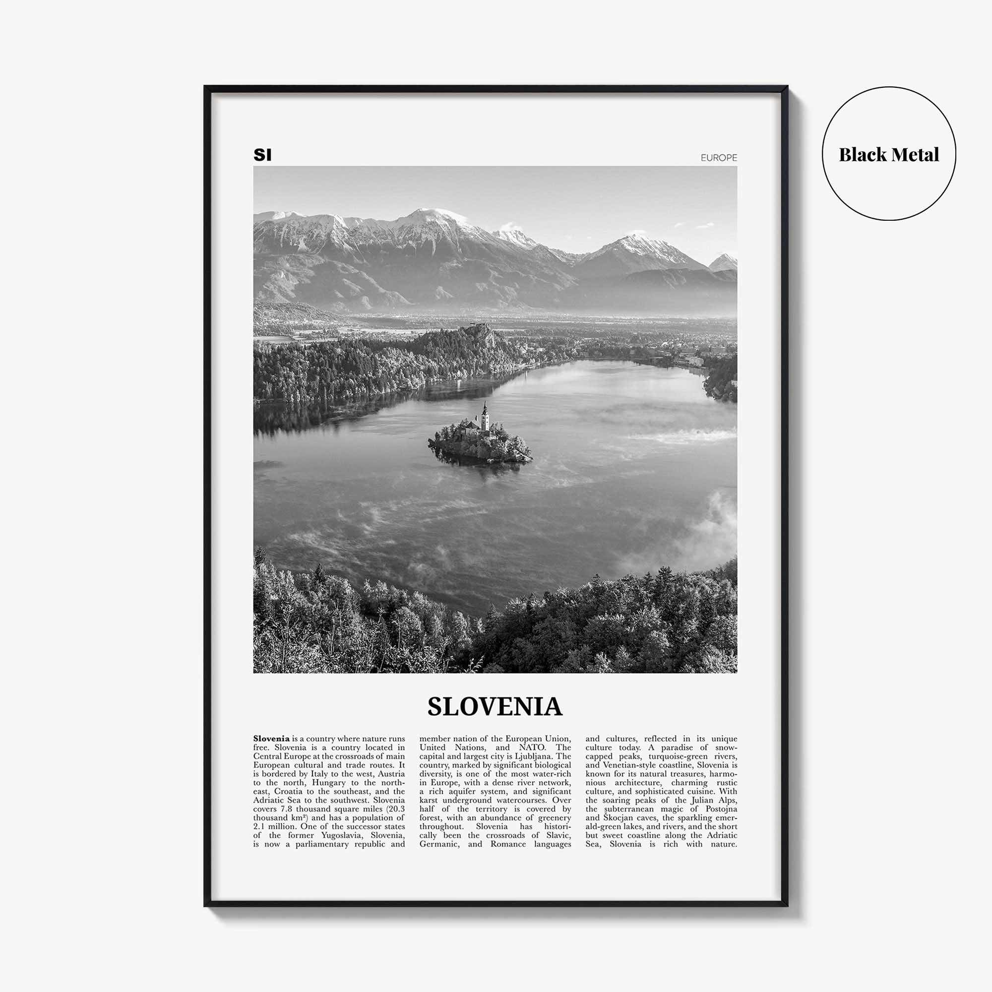Slovenia Print Black and White, Slovenia Wall Art, Slovenia Poster, Slovenia Photo, Slovenia Wall Decor, Slovenija, Ljubljana, Europe
