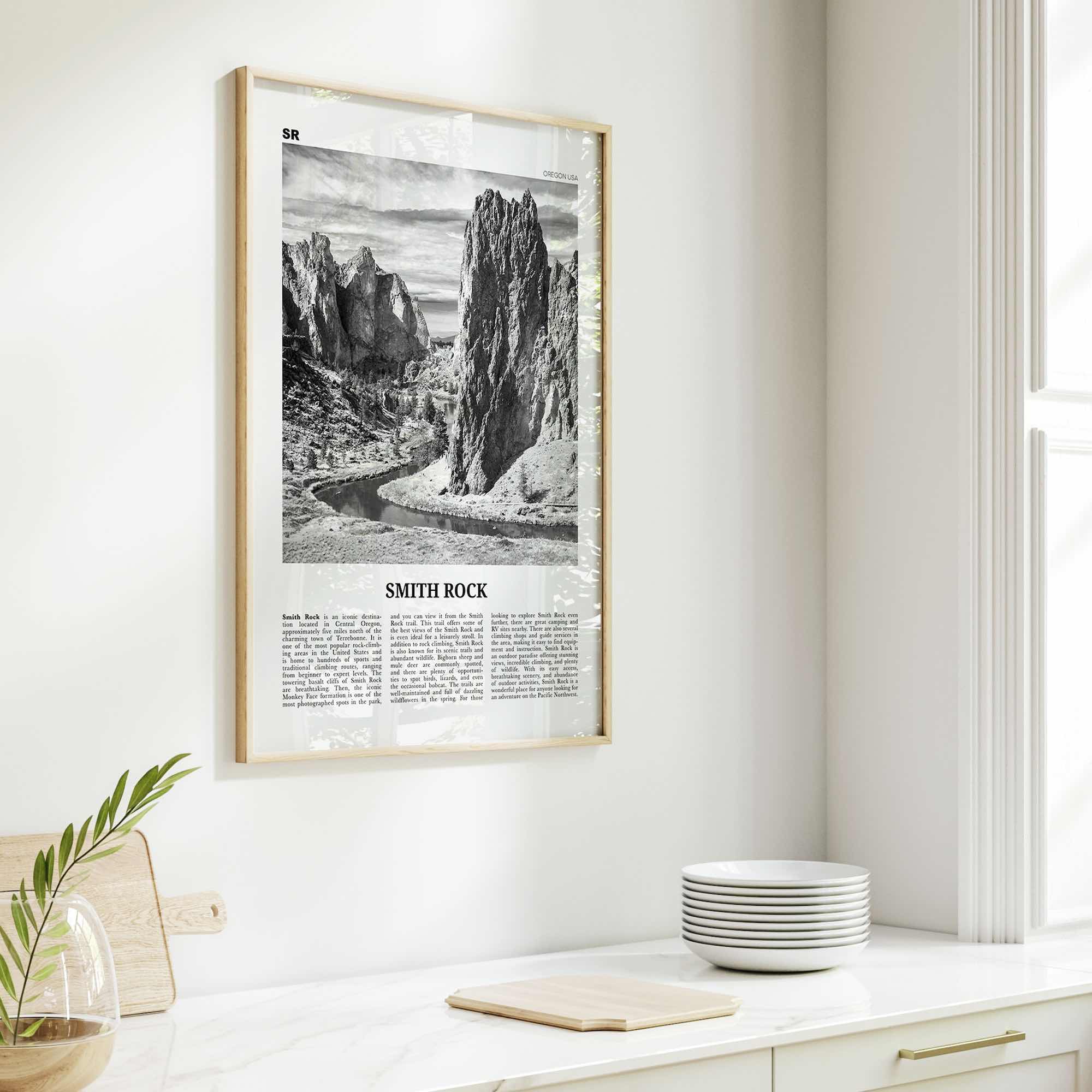 Smith Rock State Park Print Black and White, Smith Rock State Park Wall Art, Smith Park Poster, Photo, Wall Décor, Smith Rock State Park Map