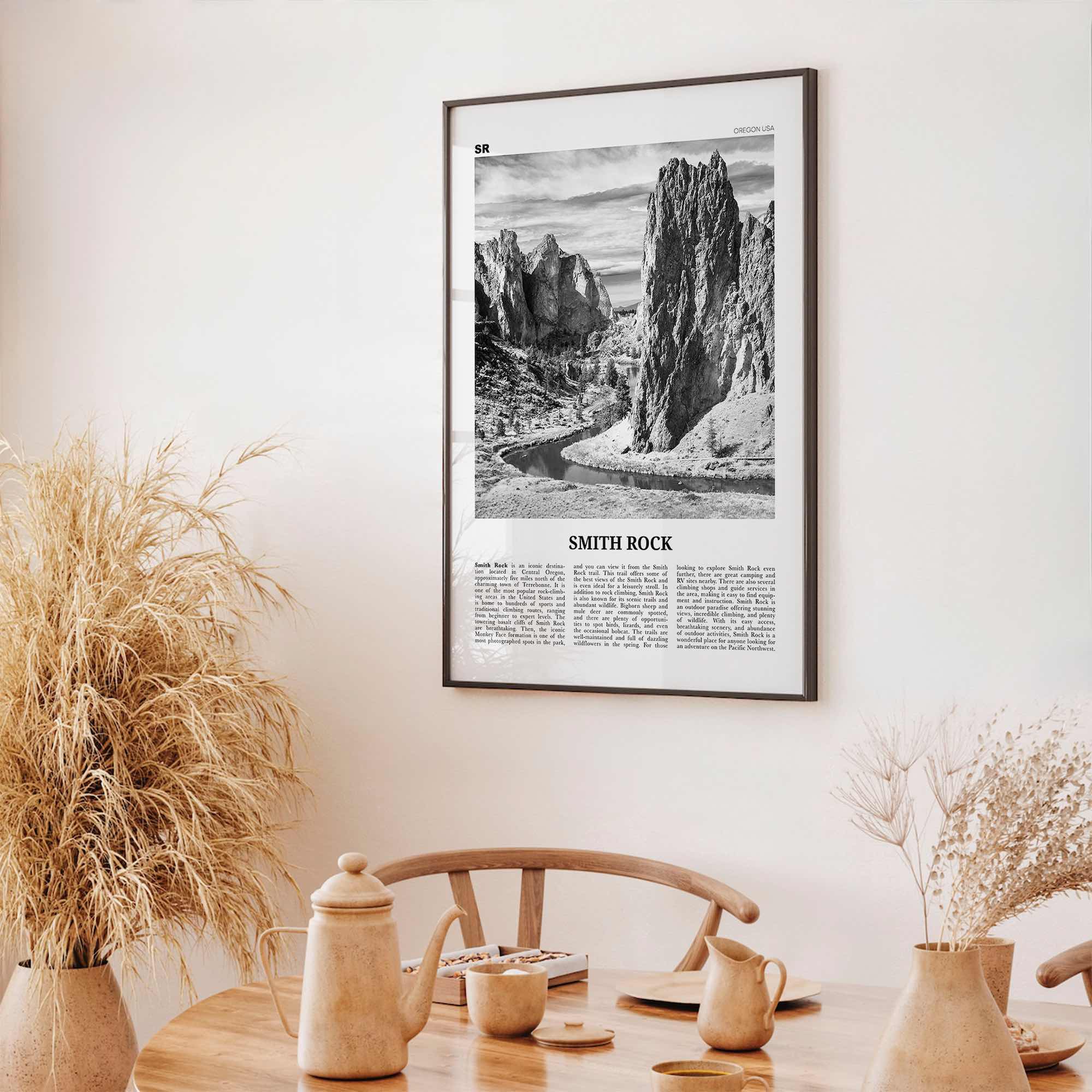 Smith Rock State Park Print Black and White, Smith Rock State Park Wall Art, Smith Park Poster, Photo, Wall Décor, Smith Rock State Park Map