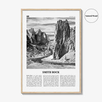 Smith Rock State Park Print Black and White, Smith Rock State Park Wall Art, Smith Park Poster, Photo, Wall Décor, Smith Rock State Park Map
