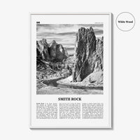 Smith Rock State Park Print Black and White, Smith Rock State Park Wall Art, Smith Park Poster, Photo, Wall Décor, Smith Rock State Park Map