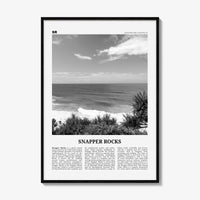 Snapper Rocks Print Black and White, Snapper Rocks Art, Snapper Rocks Poster, Snapper Rocks Photo, Snapper Rocks Décor, Snapper Rocks Map