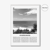 Snapper Rocks Print Black and White, Snapper Rocks Art, Snapper Rocks Poster, Snapper Rocks Photo, Snapper Rocks Décor, Snapper Rocks Map