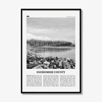 Snohomish County Print Black and White, Snohomish County Wall Art, Snohomish Poster, Snohomish Photo, Snohomish Wall Décor, Snohomish Map